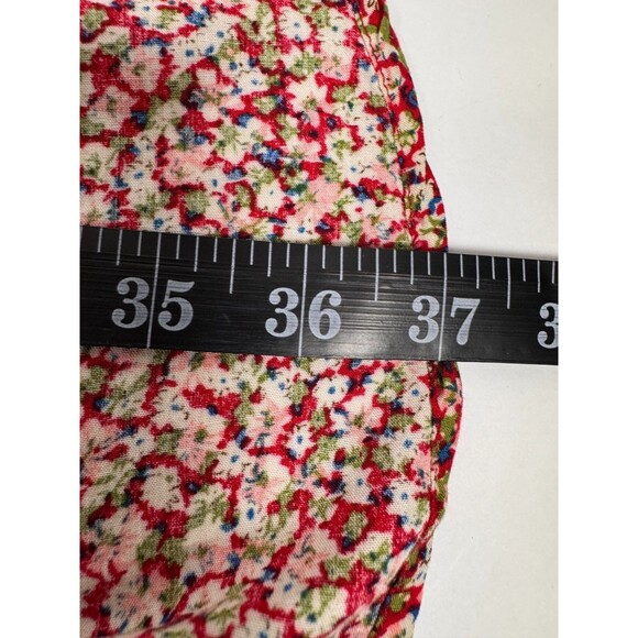 Natural Life Dress Womens Medium Red Pink Floral Rayon Knee Length Boho Peasant - Picture 13 of 14